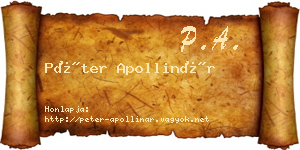 Péter Apollinár névjegykártya